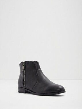 Aldo Allisson Black Leather Ankle Boots Size 6.5